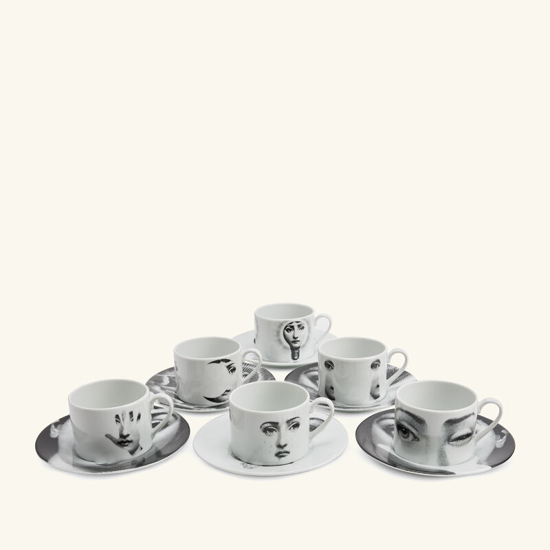 fornasetti tema e variazioni 2005 tea cup grey set of 6