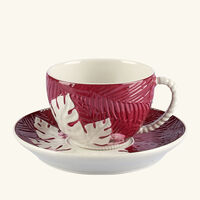 villari acapulco tea cup saucer maroon