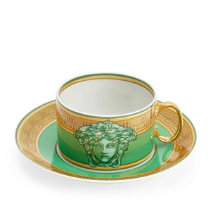 Green Coin Cup & Saucer, medium