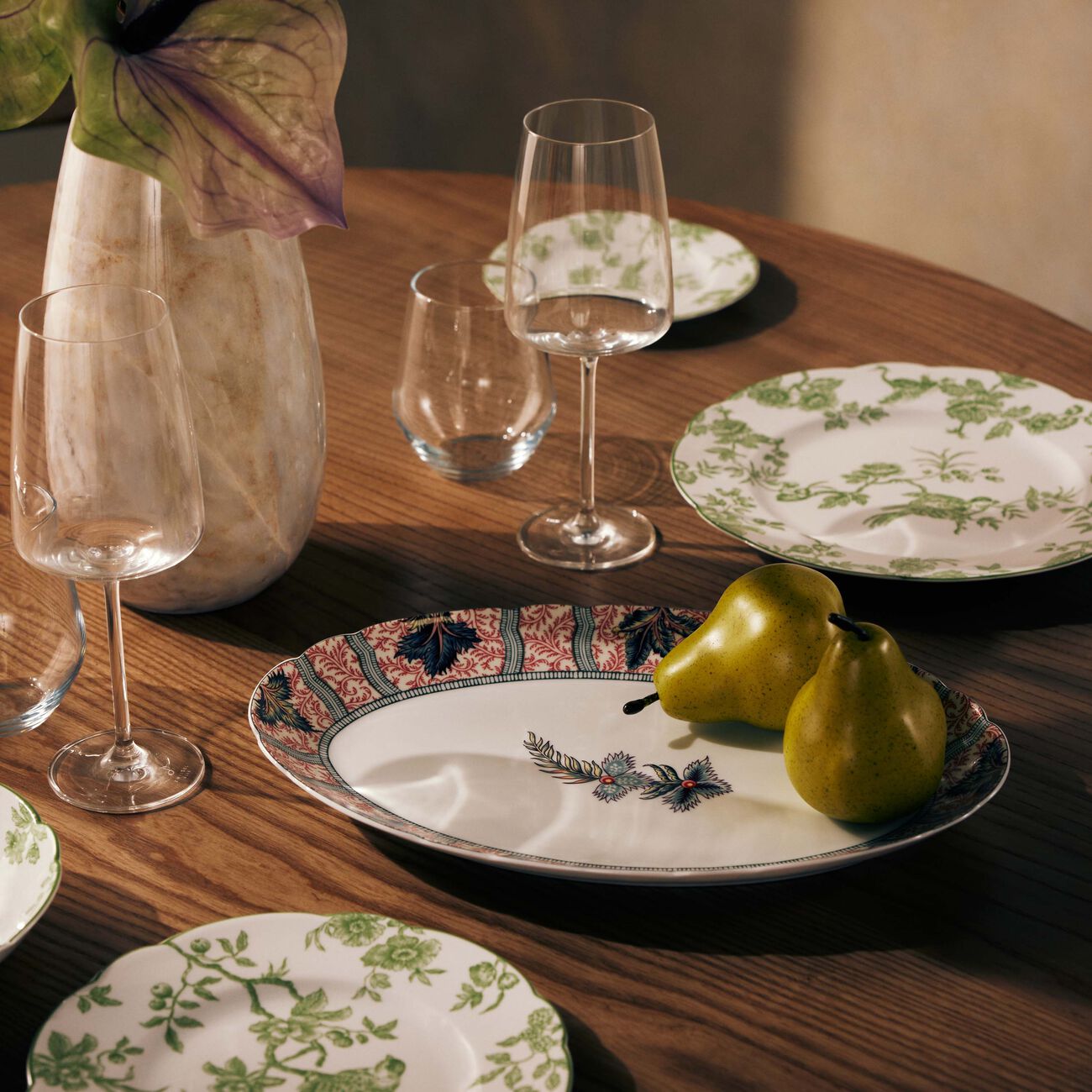 bernardaud collection braqueni serving platter oval red 33cm