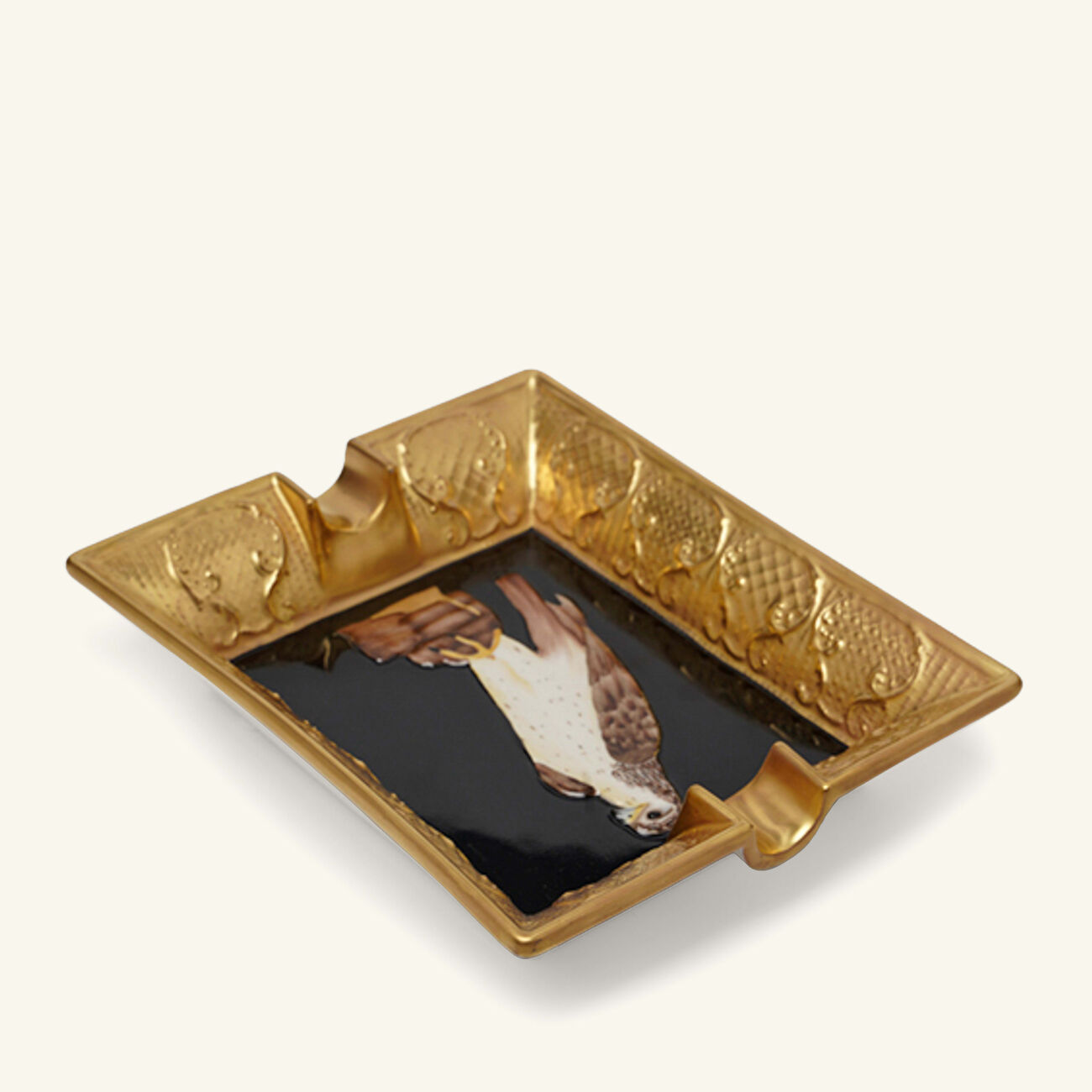 Falcon Ashtray Rectangular Gold villari falcon ashtray rectangular gold