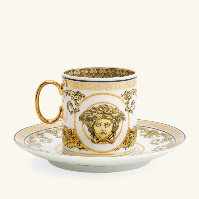 versace virtus gala coffee cup saucer white