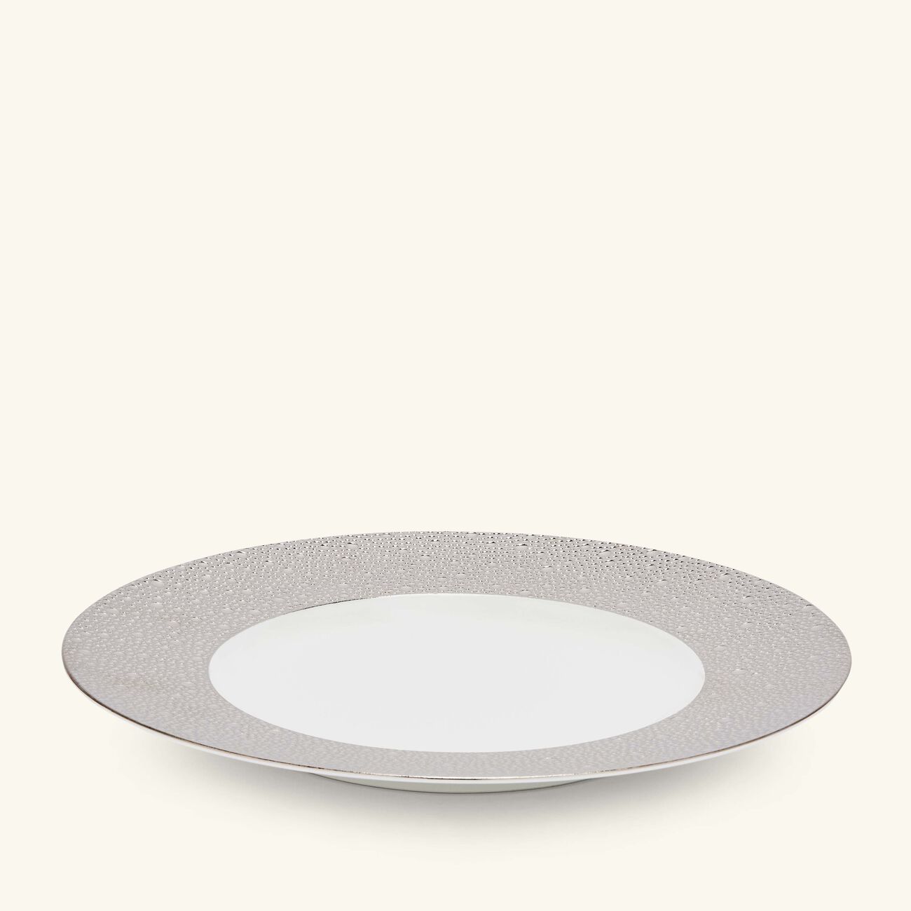 bernardaud ecume serving plate round silver 31cm