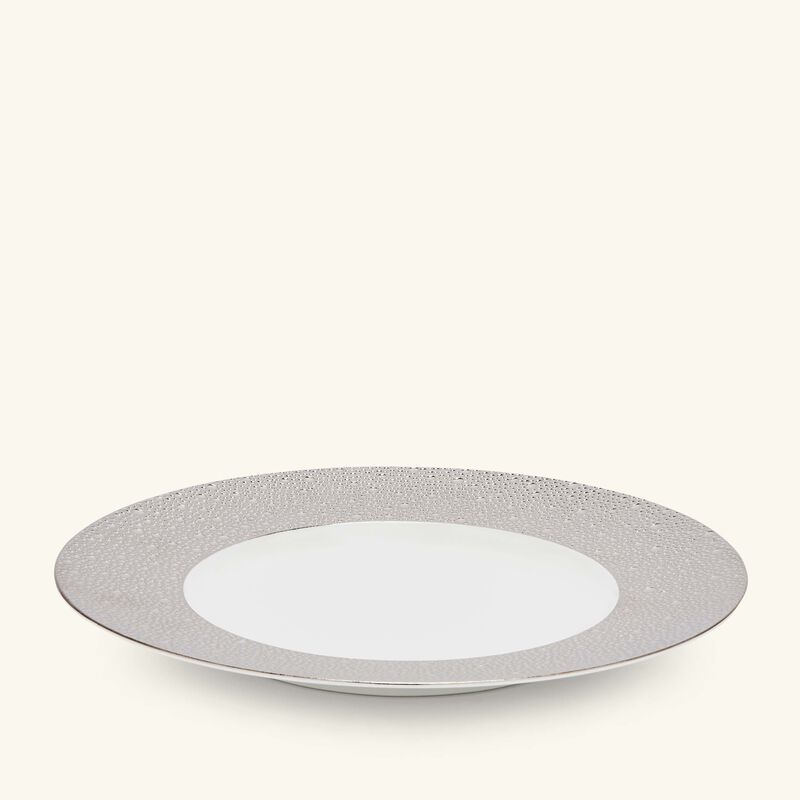 bernardaud ecume serving plate round silver 31cm