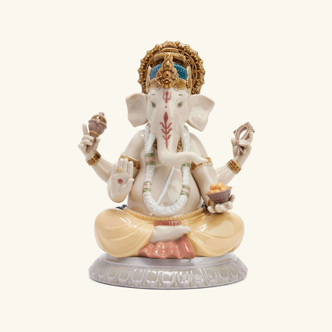 lladro lord ganesha sculpture small white