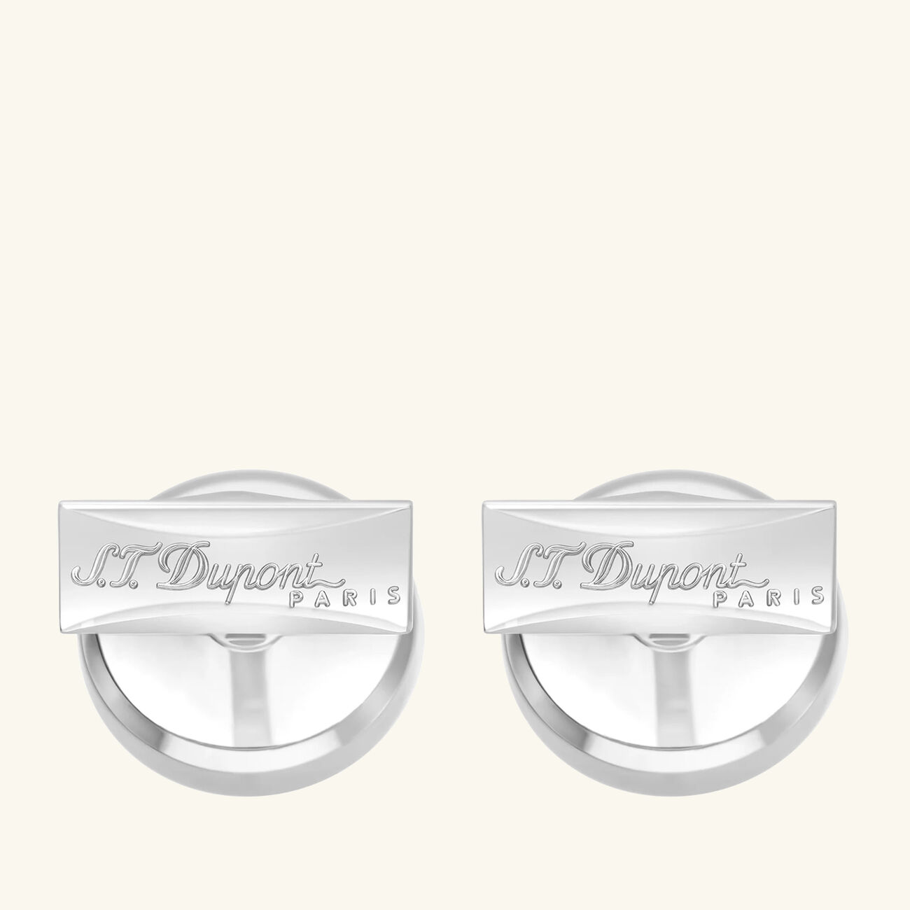 st dupont cufflinks silver