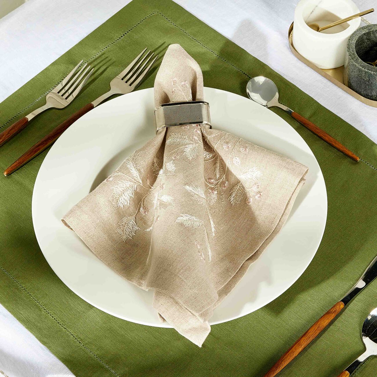 catherine denoual garden collection napkin white