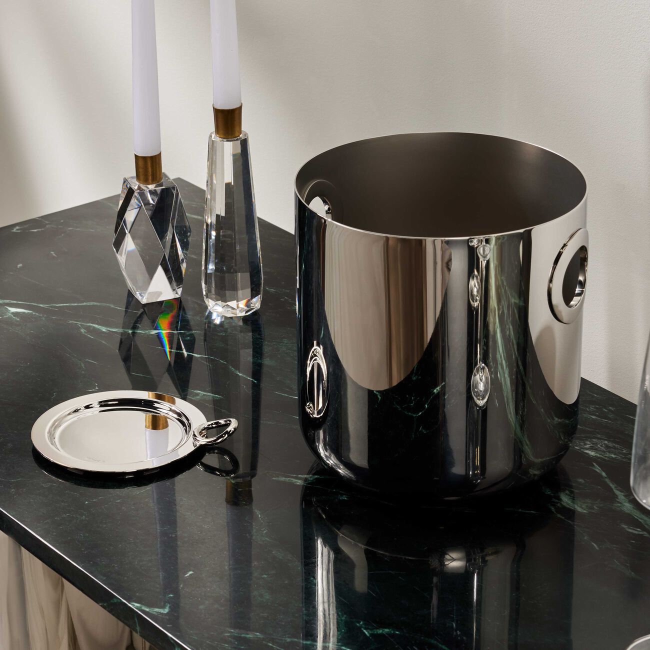christofle vertigo bottle coaster silver plated