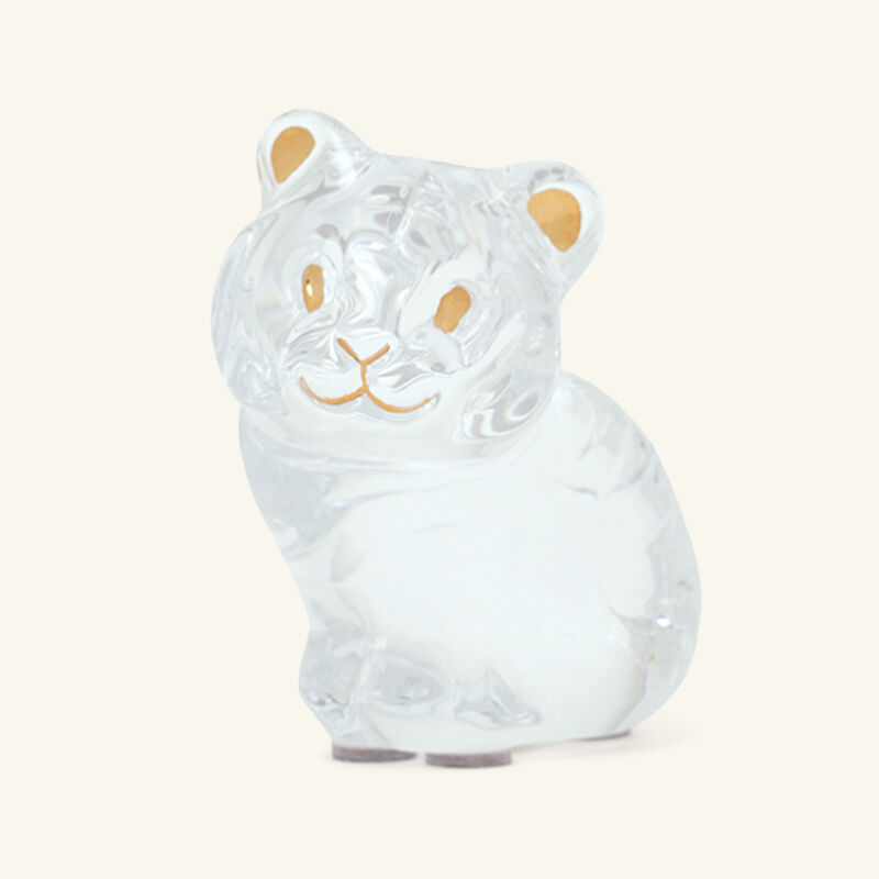 baccarat minimals tiger figurine mini clear