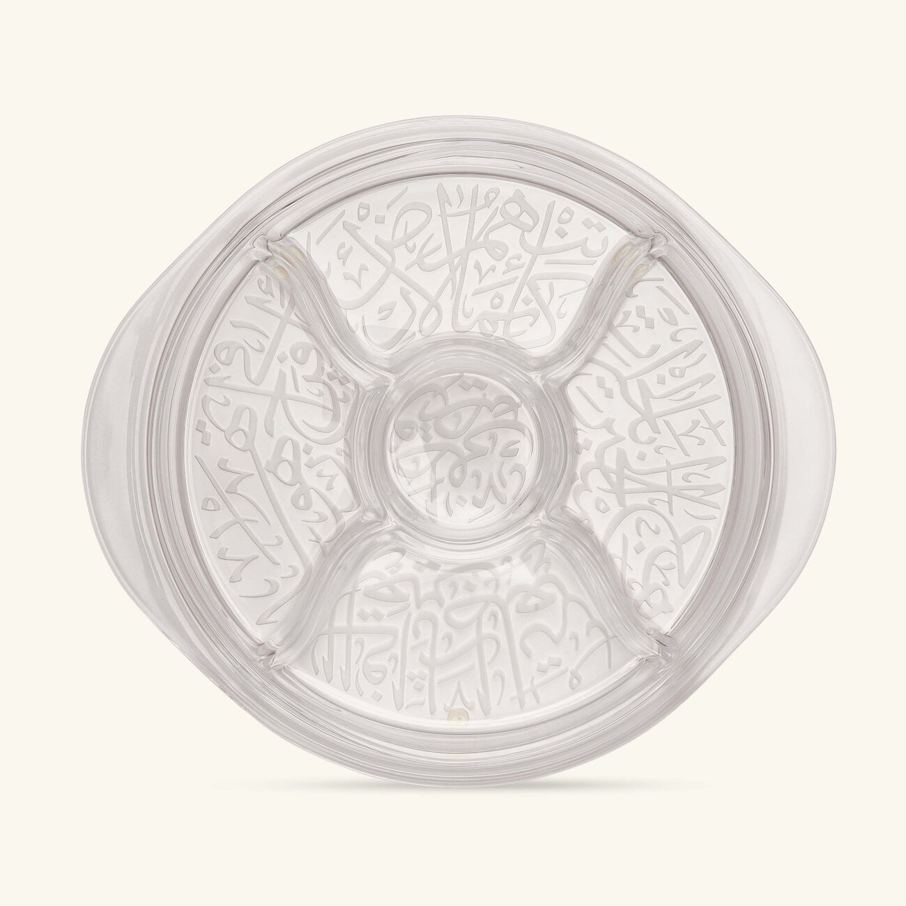 دملاج طبق التقديم  ثلث  البيضاوي الشفاف 36 سم