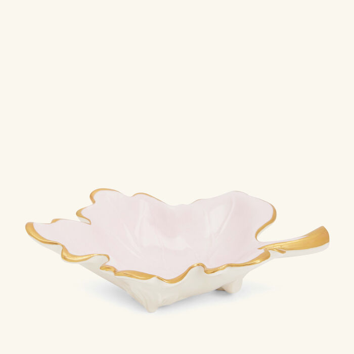 villari autumn fig leaf trinket tray small pink