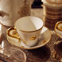 Ithaque Or Olivier Gagnère Coffee Cup & Saucer White bernardaud ithaque or olivier gagn re coffee cup saucer white