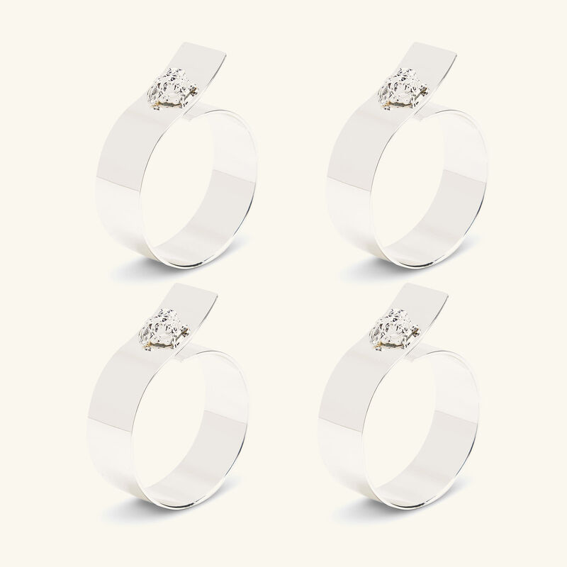 Medusa Napkin Ring Silver Plated Set Of 4 versace medusa napkin ring silver plated set of 4