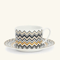 missoni home zig zag gold tea cup saucer pattern