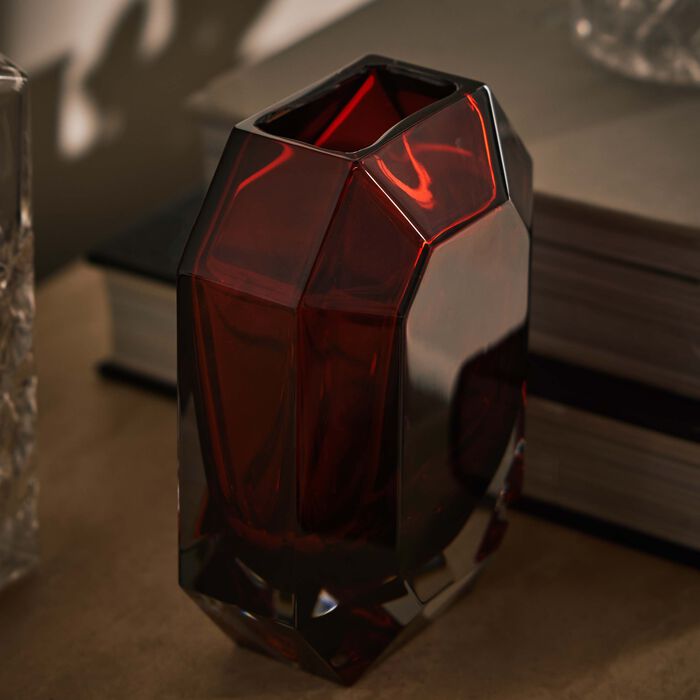 Octogone Bud Vase Small Red baccarat octogone bud vase small red