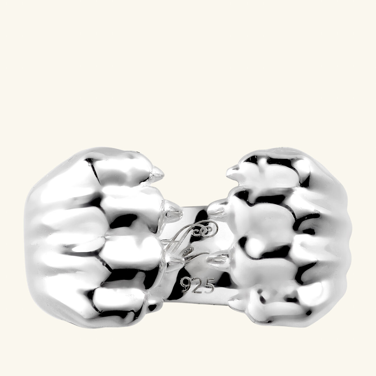 Patte de Lion Open Ring Sterling Silver Size 55 christofle patte de lion open ring sterling silver size 55