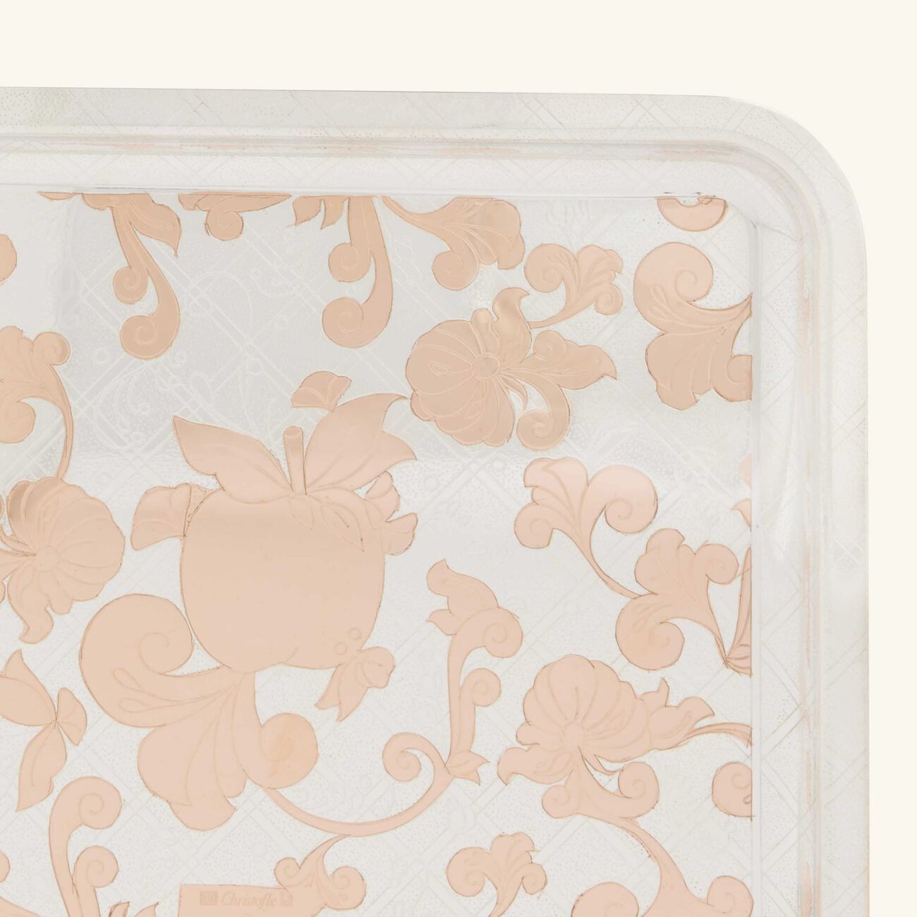 christofle jardin d eden serving tray rectangular small silver plated with gold