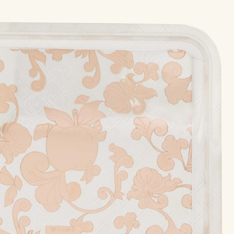 christofle jardin d eden serving tray rectangular small silver plated with gold