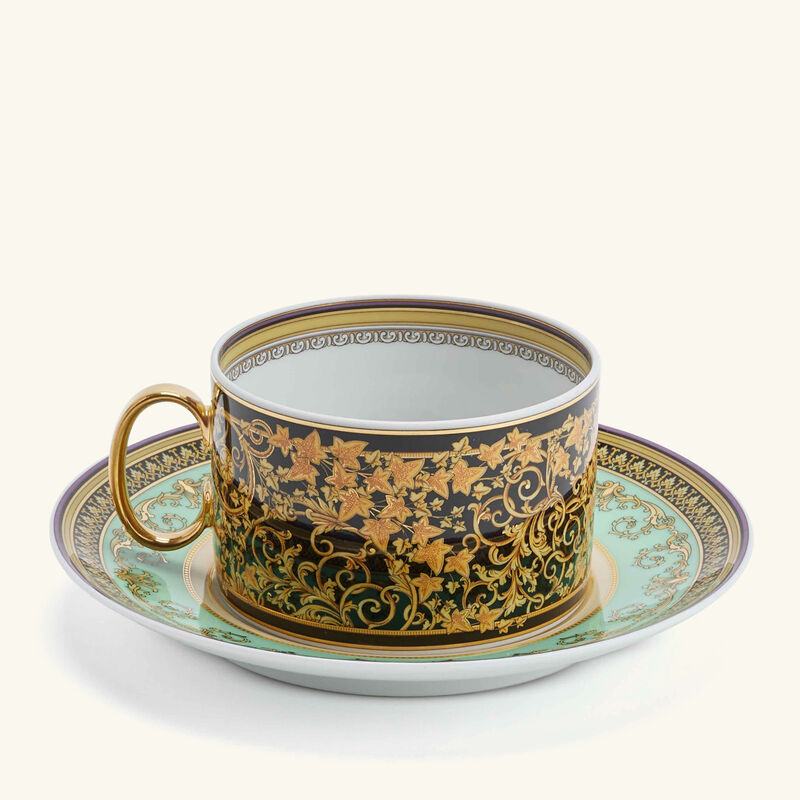 versace barocco mosaic tea cup saucer pattern set of 6