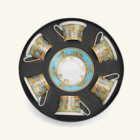 versace prestige gala tea cup saucer white set of 6