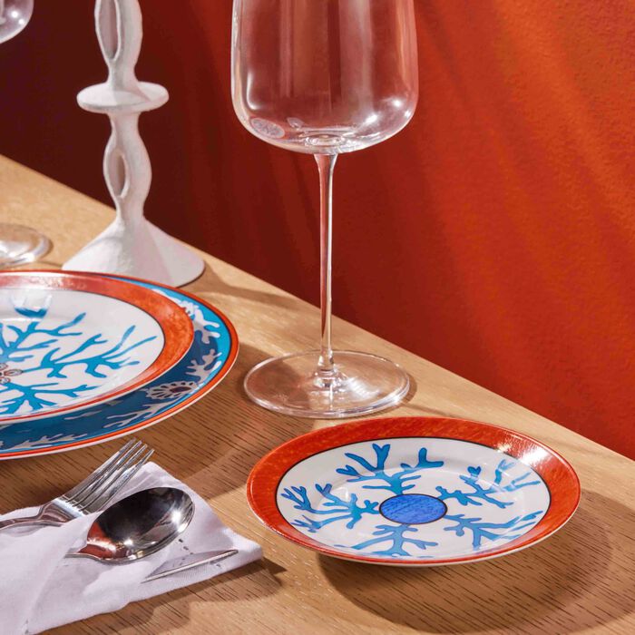 pinto paris lagon bread plate round blue 15cm