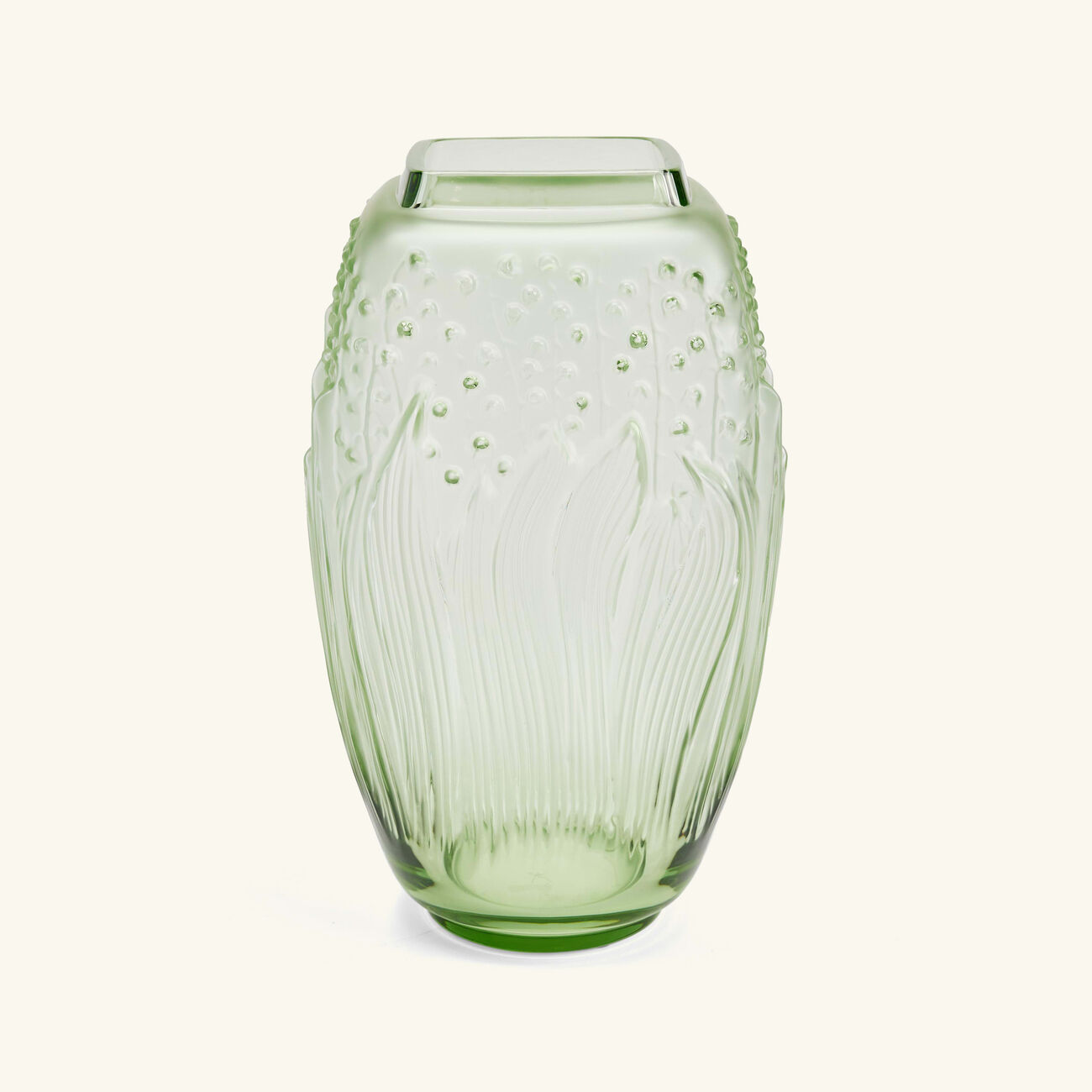 Muguet Vase Medium Green lalique muguet vase medium green