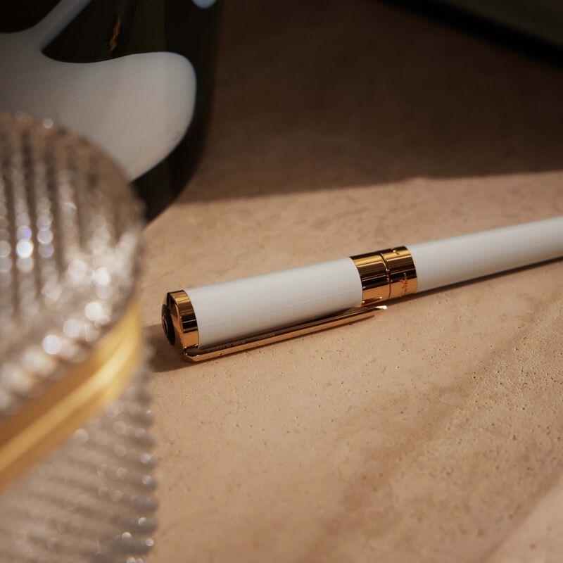 st dupont liberte rollerball pen white