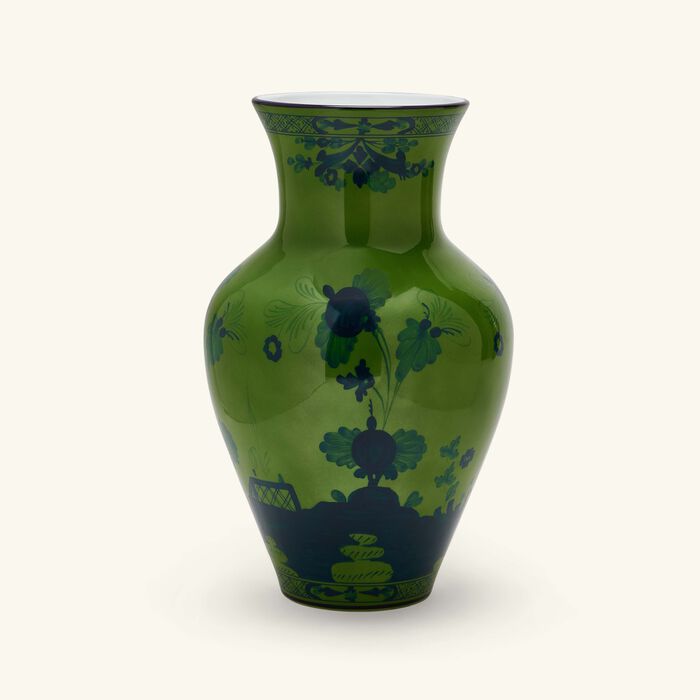 ginori 1735 oriente italiano malachite vase medium green