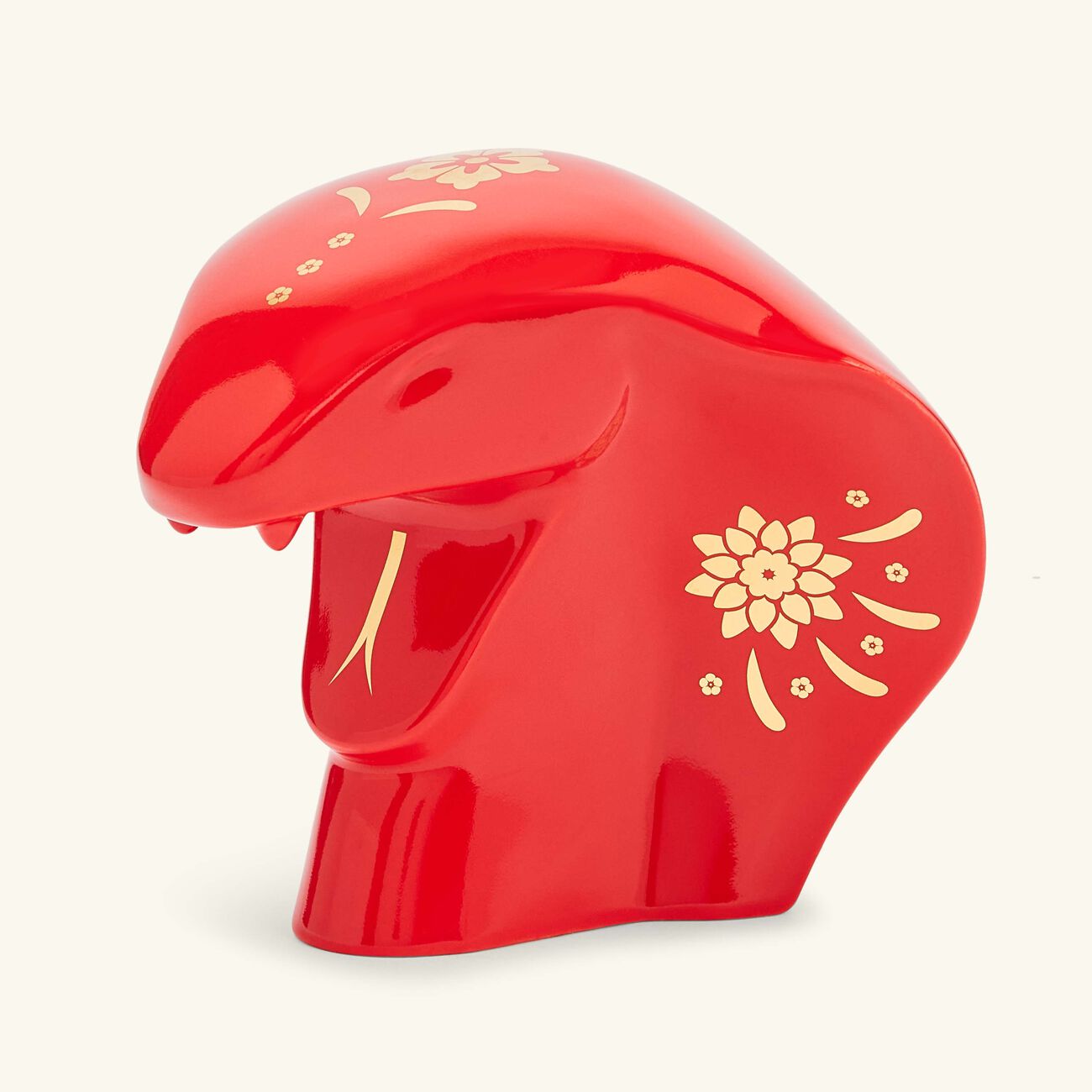 لادرو منحوتة على شكل ثعبان صغيرة حمراء