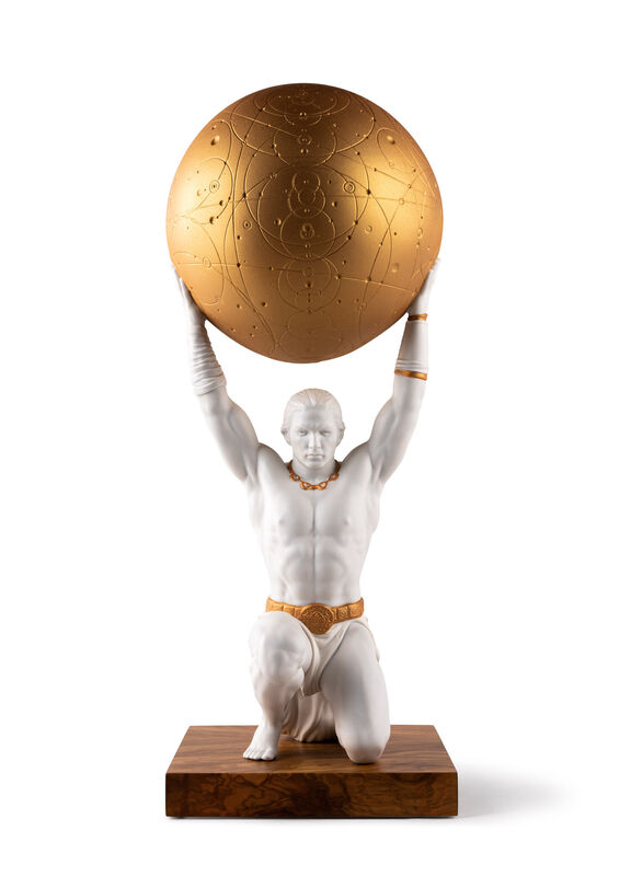 lladro atlas sculpture large brown