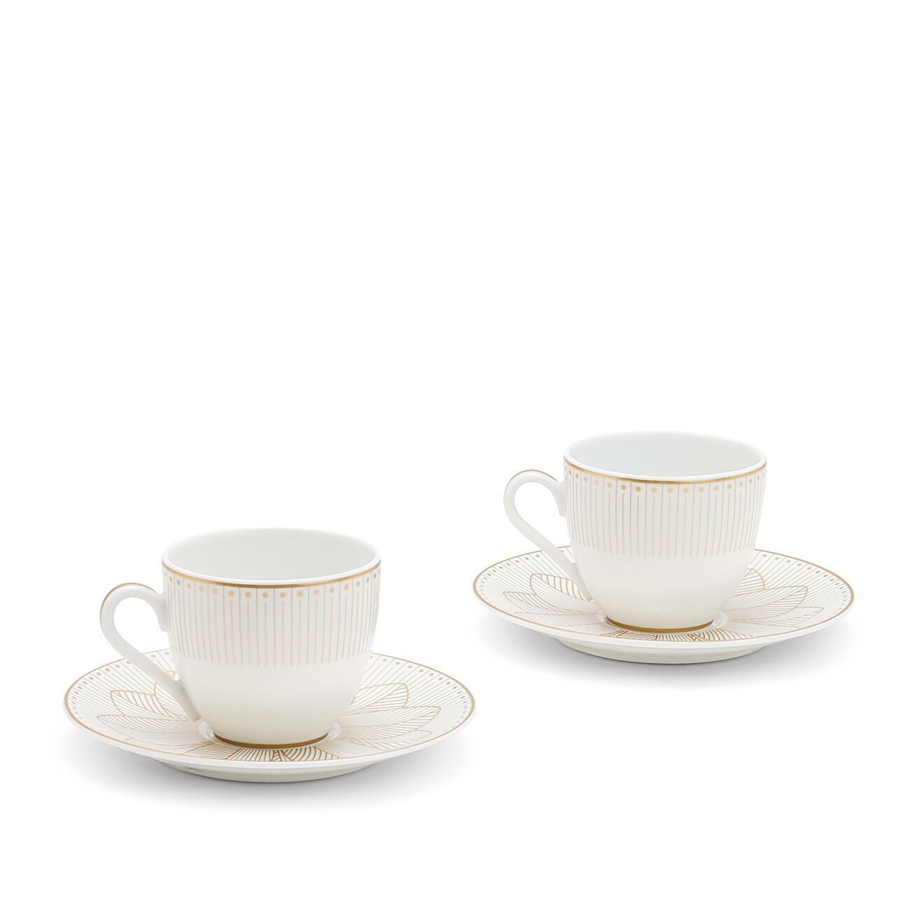 christofle malmaison imp riale coffee cup   saucer platinum set of 2