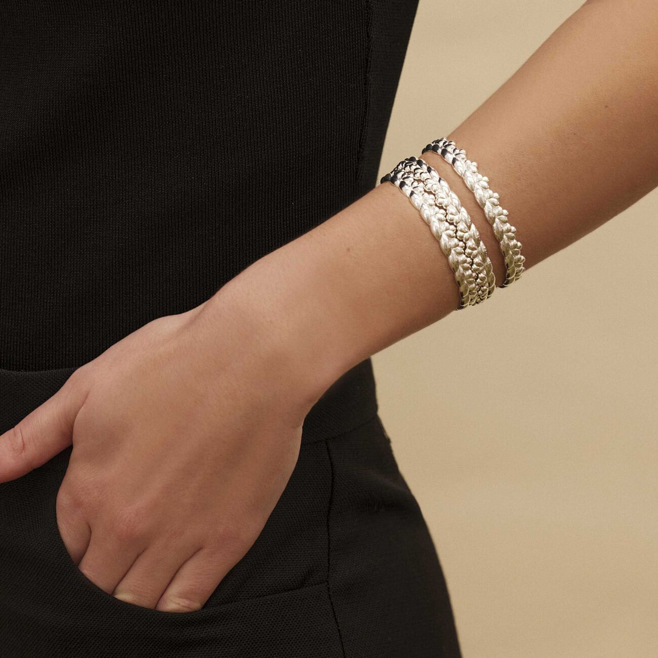 christofle babylone bangle sterling silver size 2