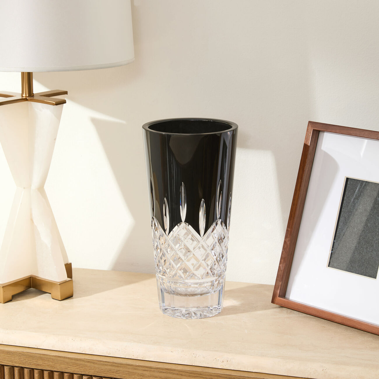 waterford lismore black vase medium black