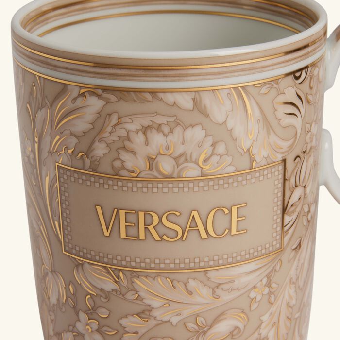 versace barocco haze   beige mug set of 2