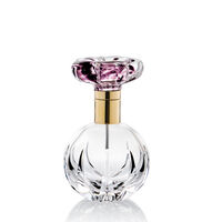 Clear Perfume Bottle With Amethyst Flower And Gold Metal, small