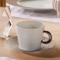 Ecume Platine Tea Cup & Saucer White bernardaud ecume platine tea cup saucer white
