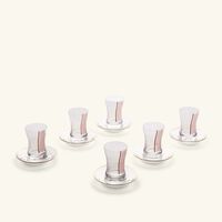 دملاج طقم نغم المؤلف من 6 فناجين للشاي مع صحونها باللون الوردي