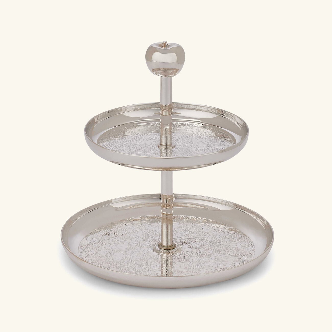 Jardin D'Eden Cake Stand 2 Tier Silver Plated christofle jardin d eden cake stand 2 tier silver plated