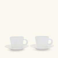 Ecume Tea Cup & Saucer White Set Of 2 bernardaud ecume tea cup saucer white set of 2