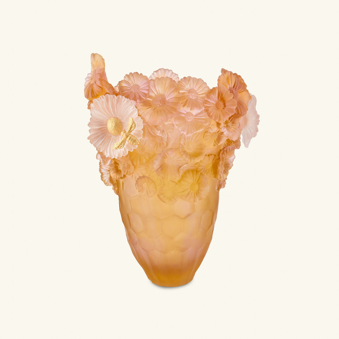 daum or d abeille magnum vase extra large orange limited edition