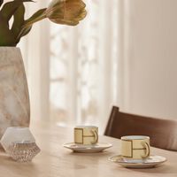 ginori 1735 diva coffee cup saucer yellow set of 2