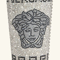 versace medusa crystal travel cup silver