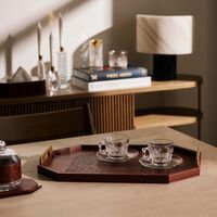 dimlaj hayat serving tray rectangular brown 49x34cm