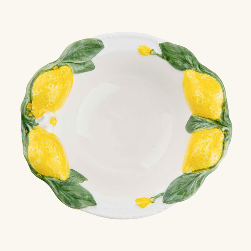 les ottomans lemon serving bowl white