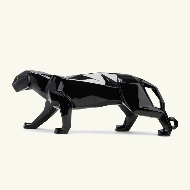 lladro panther sculpture large black