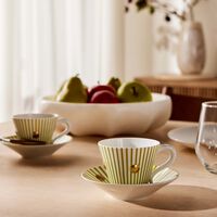 bernardaud absinthe coffee cup saucer green set of 2