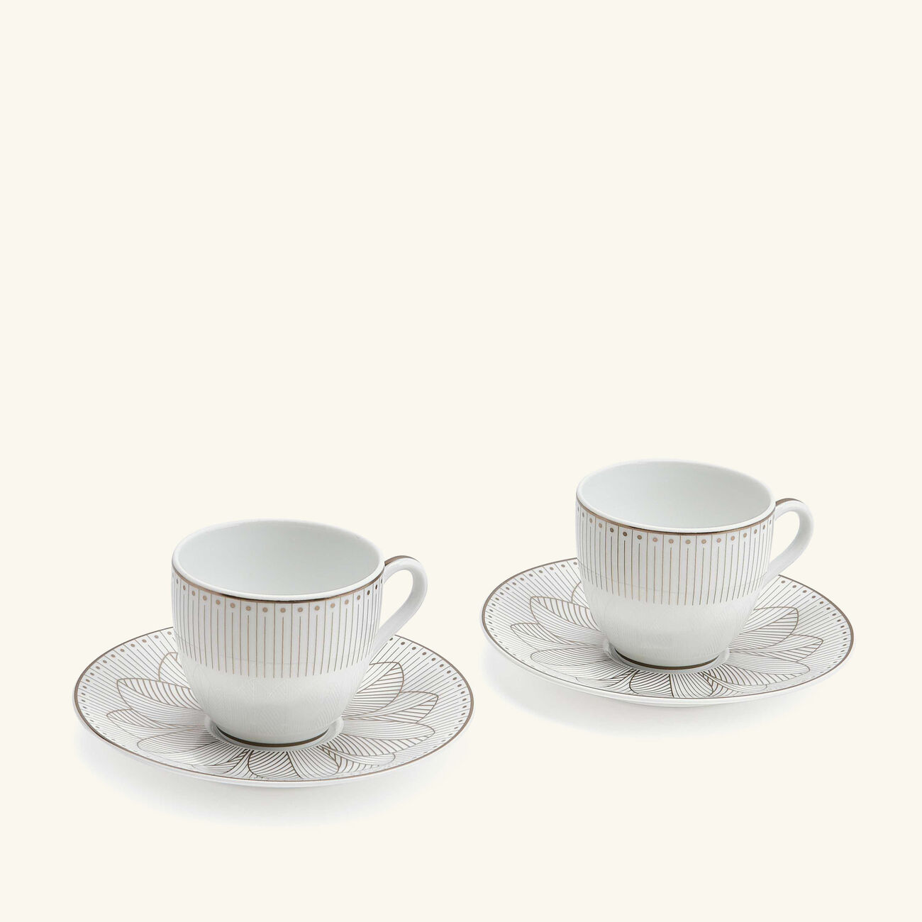 christofle malmaison imp riale coffee cup saucer white set of 2
