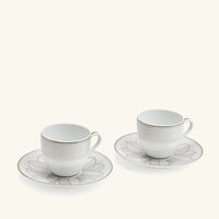 christofle malmaison imp riale coffee cup saucer white set of 2