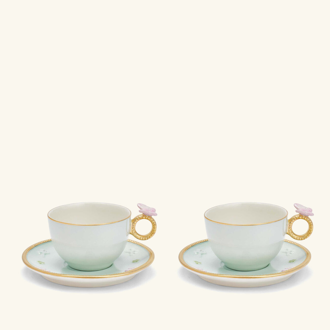 villari butterfly tea cup saucer blue