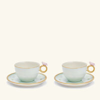 villari butterfly tea cup saucer blue